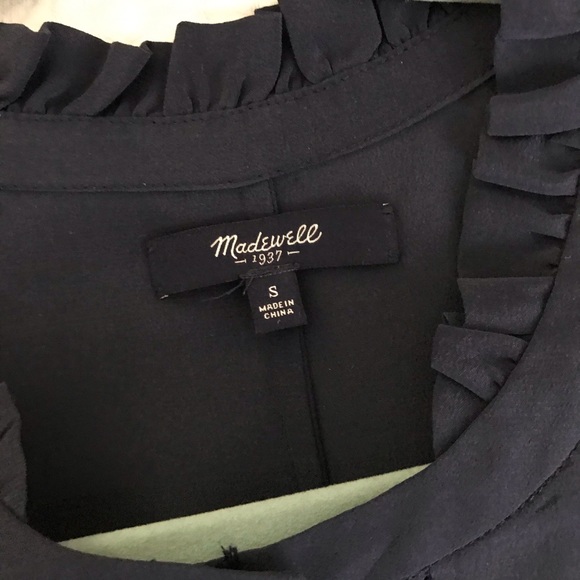 Madewell navy silk top - Picture 3 of 7